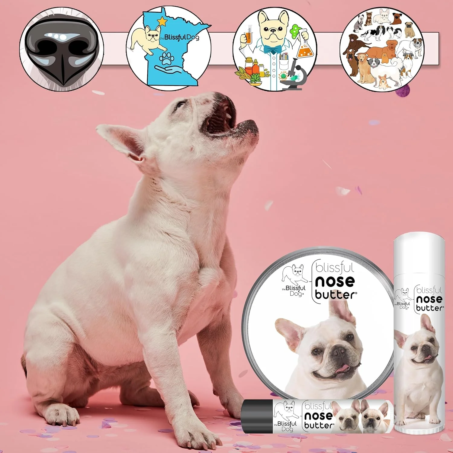 کره بینی سگ بلیسفول داگ، بدون عطر، مناسب بولداگ فرانسوی، حجم 1 اونس