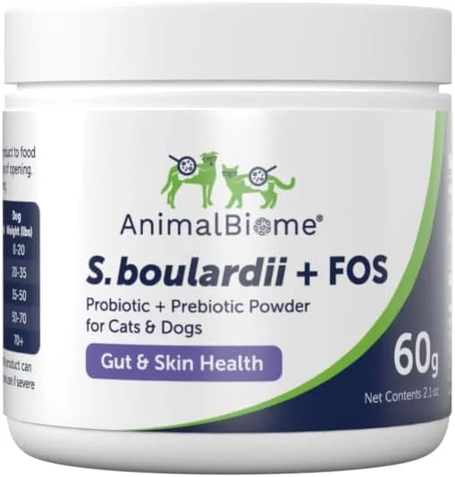 پروبیوتیک حیوانات خانگی AnimalBiome - S. boulardii + مکمل های FOS پودر پروبیوتیک و پری بیوتیک برای سگ ها و گربه ها 60 گرم پروبیوتیک حیوانات خانگی AnimalBiome - S. boulardii + مکمل های FOS پودر پروبیوتیک و پری بیوتیک برای سگ ها و گربه ها 60 گرم