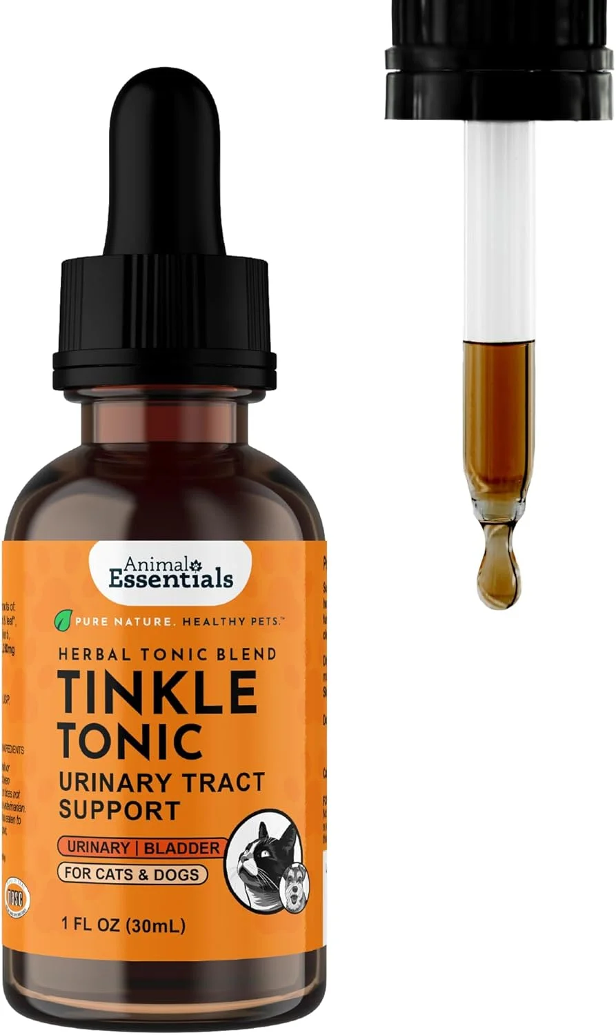 محلول گیاهی Animal Essentials Tinkle Tonic برای سلامت دستگاه ادراری سگ و گربه، 30 میلی لیتر - ساخت آمریکا، بدون الکل محلول گیاهی Animal Essentials Tinkle Tonic برای سلامت دستگاه ادراری سگ و گربه، 30 میلی لیتر - ساخت آمریکا، بدون الکل