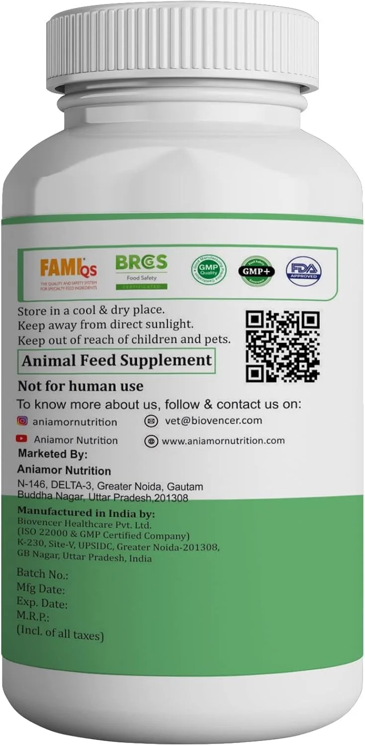 قرص های مولتی ویتامین آمینو اسید Aniamor برای سگ و گربه | کمک به متابولیسم و ​​ایمنی | مکمل سگ و گربه | طعم مرغ | برای تمام مراحل زندگی | 60 قرص