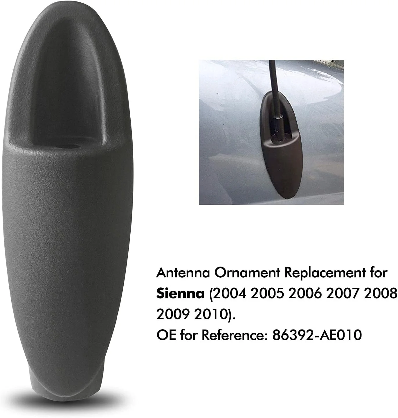 پایه آنتن سازگار با سیینا ۲۰۰۴-۲۰۱۰، روکش لاستیکی تزئینی، جایگزین OEM 86392-AE010 پایه آنتن سازگار با سیینا ۲۰۰۴-۲۰۱۰، روکش لاستیکی تزئینی، جایگزین OEM 86392-AE010