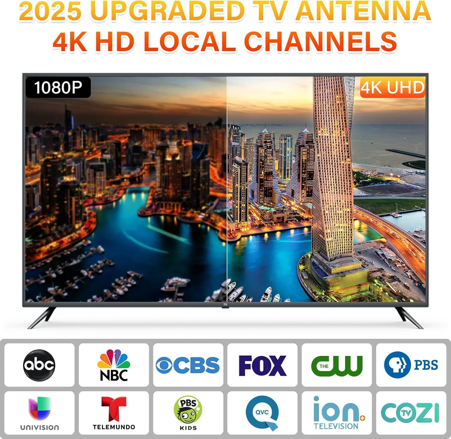 آنتن تلویزیون داخلی، آنتن دیجیتال برای تلویزیون هوشمند، آنتن تلویزیون برای کانال های محلی داخلی، کانال های 4K 1080P آنتن HDTV با پایه مغناطیسی قوی، آنتن های HD داخلی برای تلویزیون بدون کابل