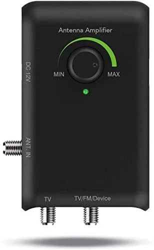 تقویت کننده آنتن هوشمند Antop HD، تقویت کننده سیگنال آنتن تلویزیون، تقویت کننده HDTV با خروجی دوگانه برای 2 تلویزیون، تقویت کننده دیجیتال VHF UHF FM HD، سازگار با هر آنتن غیر تقویت شده