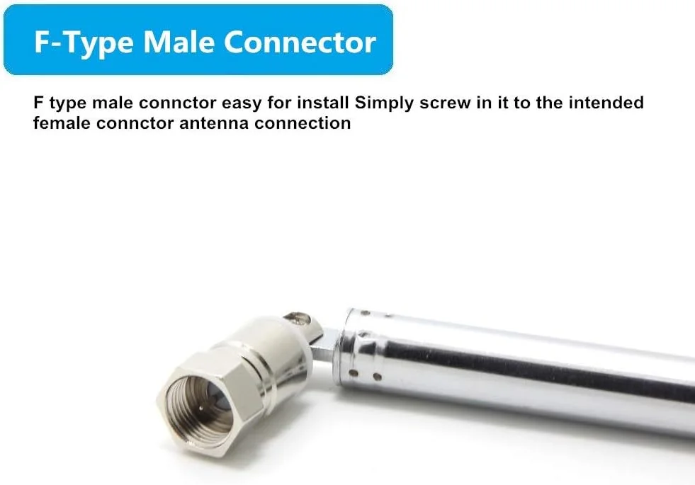 آنتن رادیو DAB جایگزین آنتن تلسکوپی رادیو FM داخلی Ancable برای Roberts Tivoli Audio Deon و غیره 75 اهم اتصال F رادیو و تمام سیستم های گیرنده HiFi AV نوع F