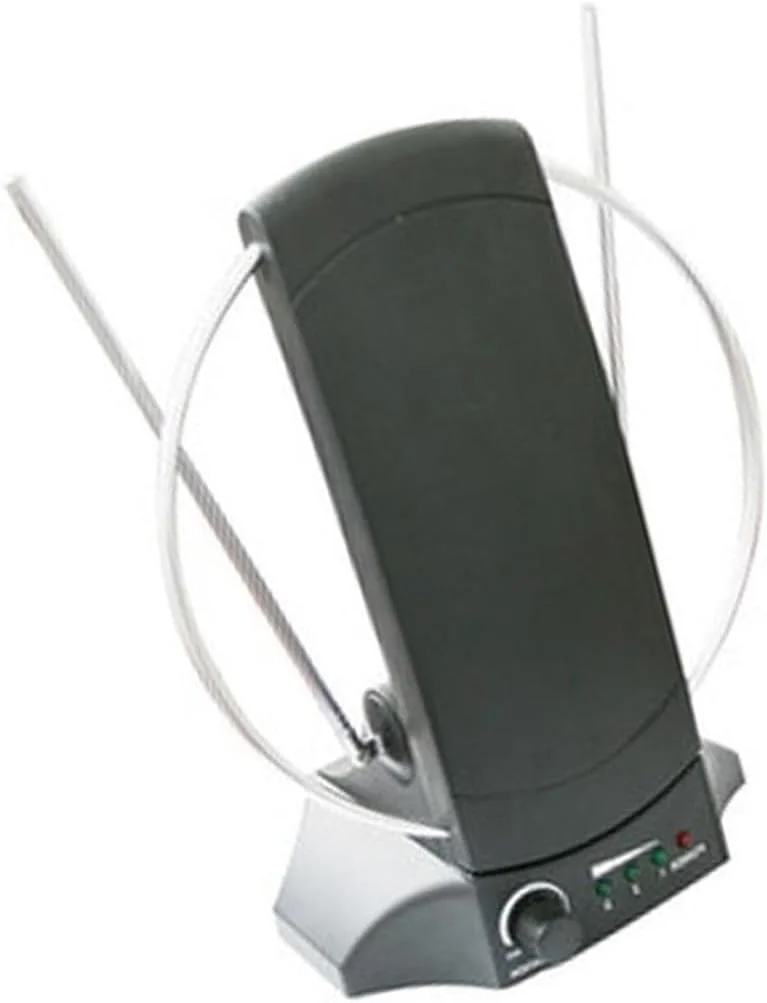 آنتن تلویزیون داخلی با تقویت کننده، دریافت پیشرفته، طراحی جمع و جور، ایده آل برای فضاهای تنگ و بهبود تقویت سیگنال در داخل خانه