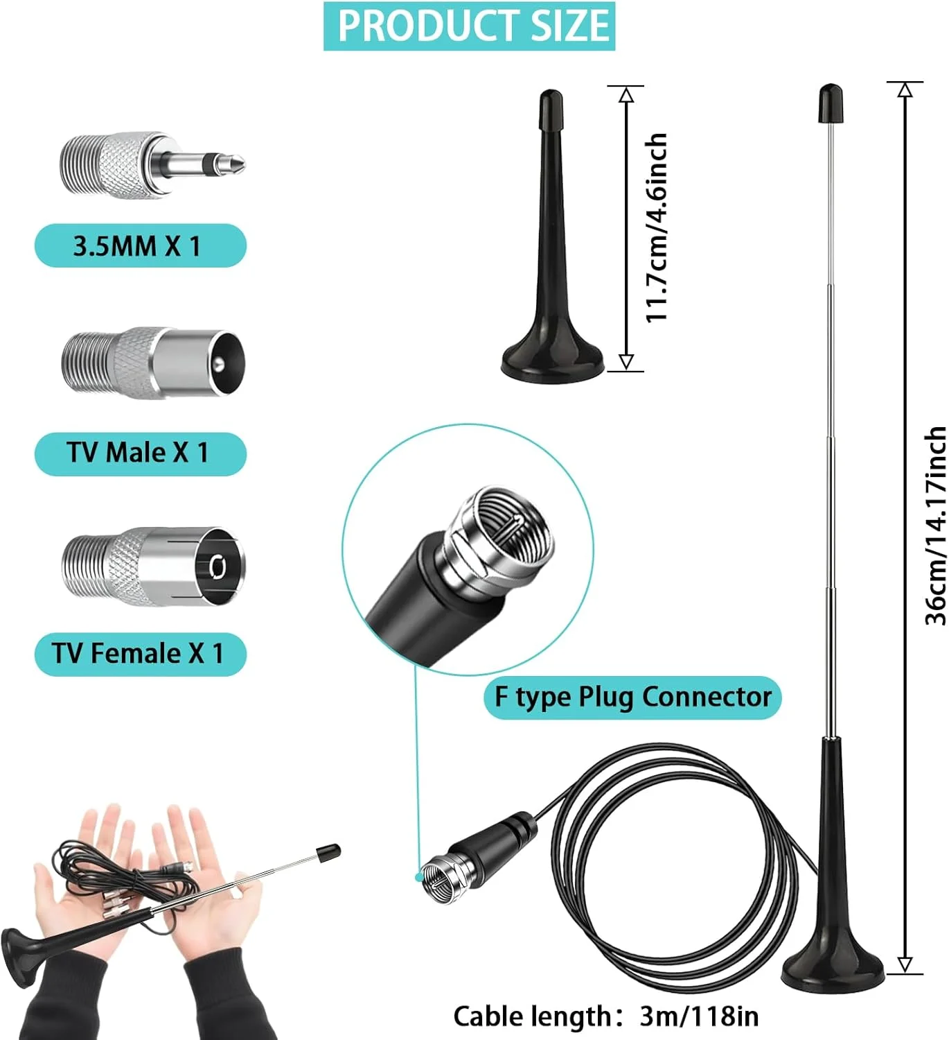 آنتن تلسکوپی FM با پایه مغناطیسی، آنتن رادیو FM برای پایونیر یاماها مارانتز شروود، رادیو FM داخلی، رادیو بلوتوث قابل حمل، تیونر، گیرنده استریو، آمپلی فایر استریو AV، گیرنده HiFi