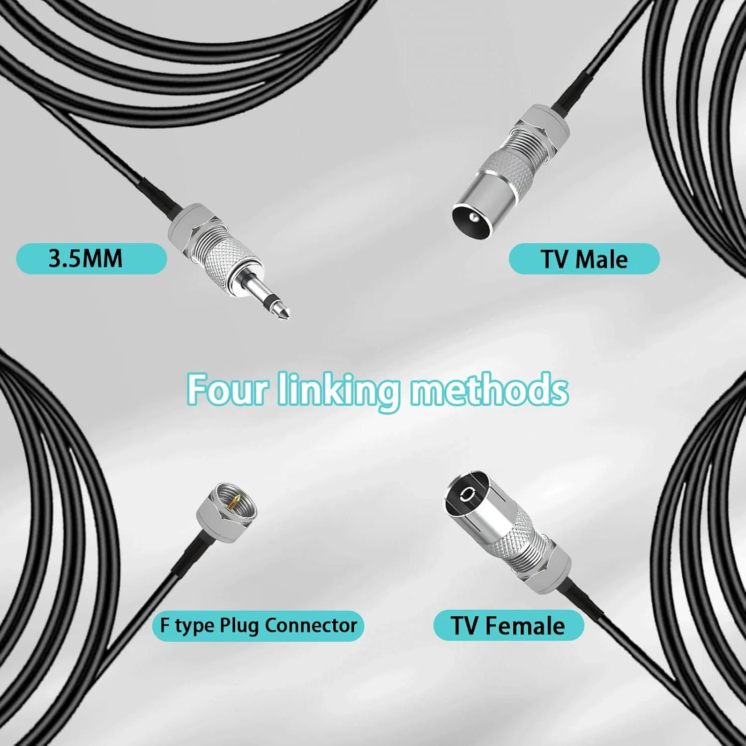 آنتن رادیویی AMTAM DAB FM، آنتن دوقطبی FM با کابل توسعه 3 متری برای تیونر رادیویی قابل حمل، گیرنده استریو، گیرنده AV، آمپلی فایر، گیرنده HiFi، سیستم موسیقی داخلی Pioneer Onkyo Yamaha Marantz Bose