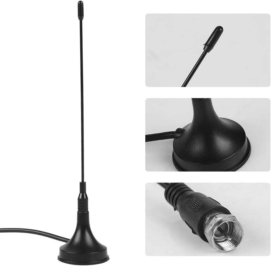 آنتن تلویزیون، آنتن دو بانده تمام فلزی UHF/VHF، آنتن دیجیتال داخلی HDTV با پایه مغناطیسی، آنتن مکنده برای تلویزیون خانگی/تلویزیون خودرو، ضد باد، ضد باران، ضد تداخل