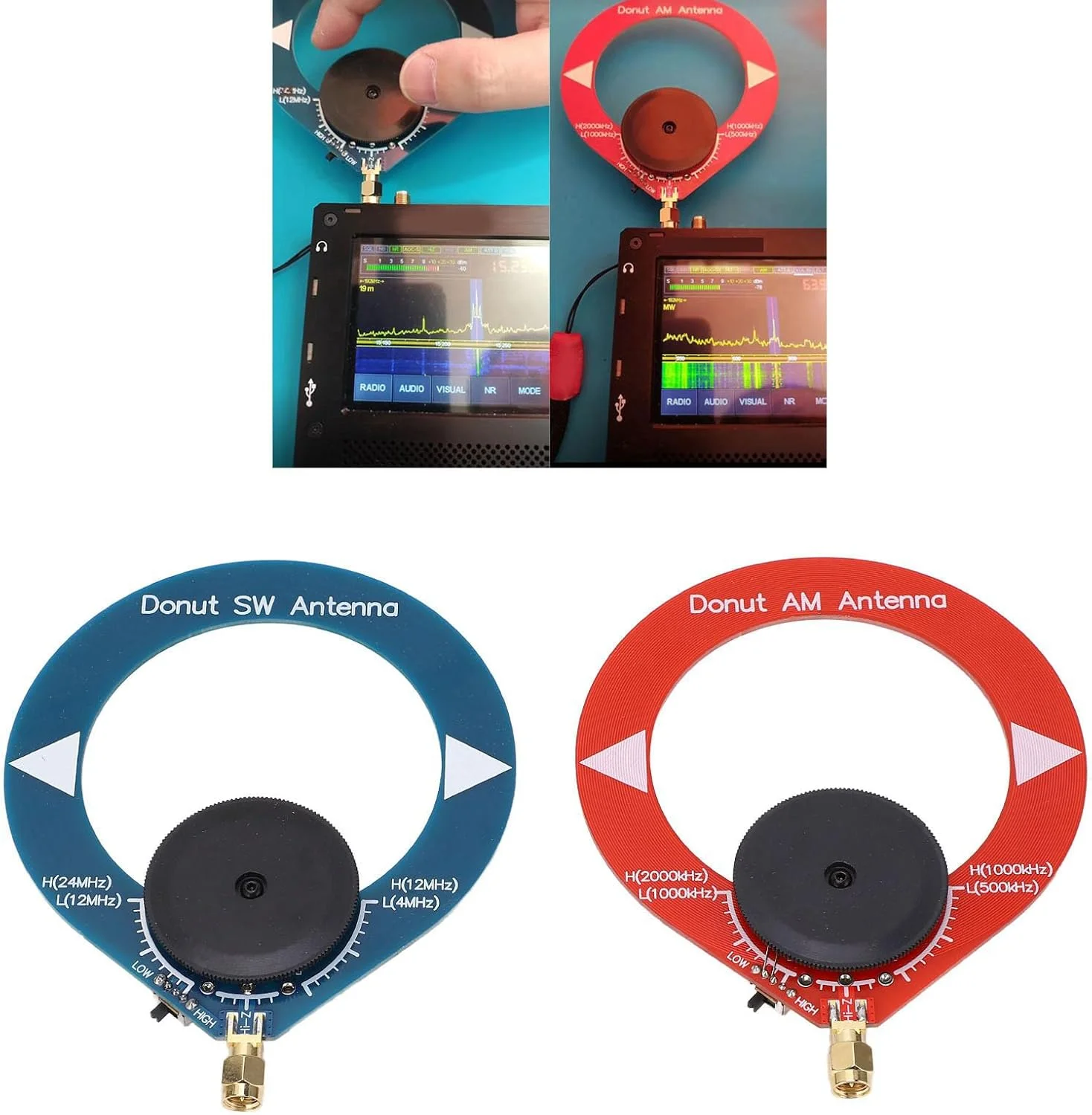 آنتن دوناتی AM آکوزون، مینی لوپ AM برای رادیوهای قابل حمل، ضد تداخل AM MW SW موج کوتاه، 2 عدد