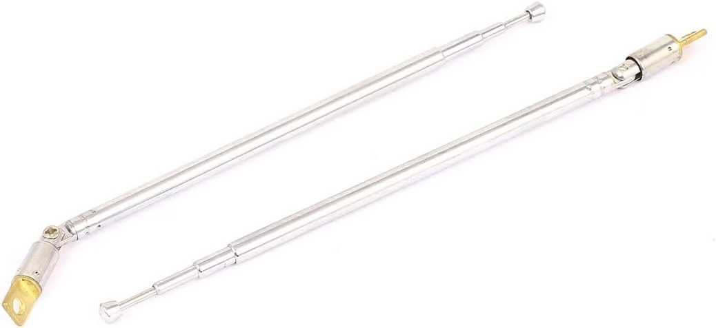 آنتن تلسکوپی چرخشی 360 درجه Aexit، 37 سانتی متری، 4 قسمتی، مناسب برای رادیو FM و تلویزیون، 2 عدد