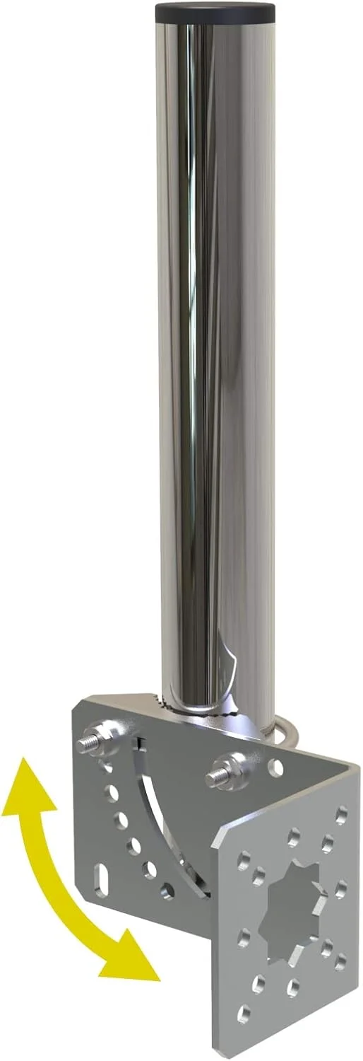 پایه میله ای به قطر 1.5 اینچ و طول 12 اینچ برای نصب ایستگاه هواشناسی میله ای روی دیوار برای آنتن تلویزیون فضای باز، دکل آنتن با زاویه قابل تنظیم