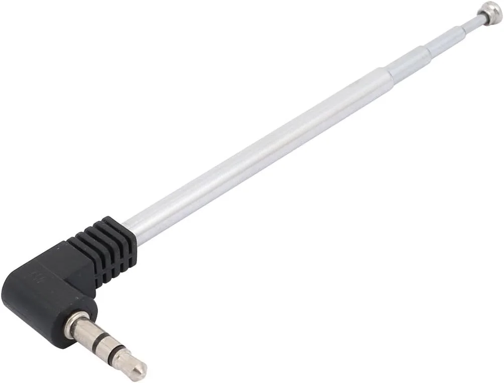 آنتن تلسکوپی AM FM با 4 بخش (انتقال)، اتصال 3.5 میلی‌متری (79ry235qf534) به طول 9.6 اینچ