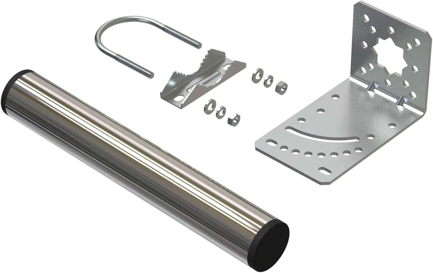 پایه میله ای به قطر 1.5 اینچ و طول 12 اینچ برای نصب ایستگاه هواشناسی میله ای روی دیوار برای آنتن تلویزیون فضای باز، دکل آنتن با زاویه قابل تنظیم