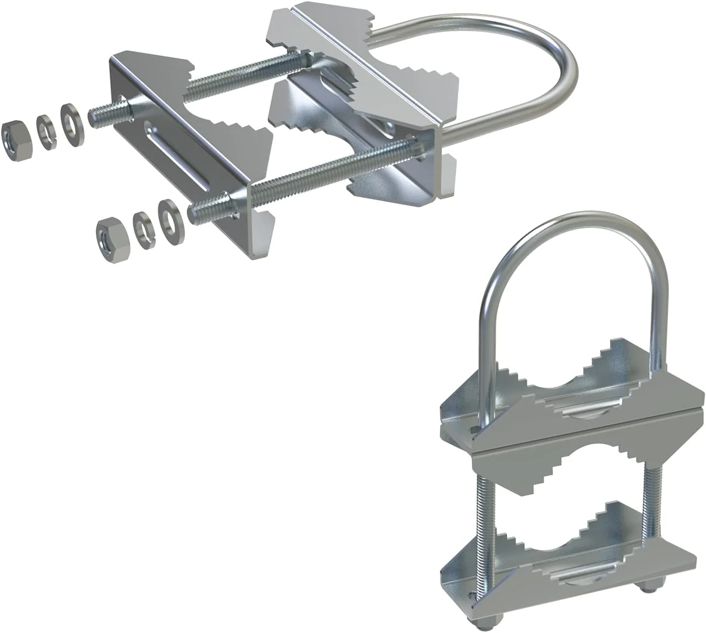 Aimeboost بست دوتایی لوله آنتن از جنس استیل ضد زنگ، شامل بست U شکل، سخت افزار نصب، بست میله آنتن، براکت فک V شکل، لوازم جانبی برای آنتن های تلویزیون، CB، Ham، آنتن های بیرونی خانگی