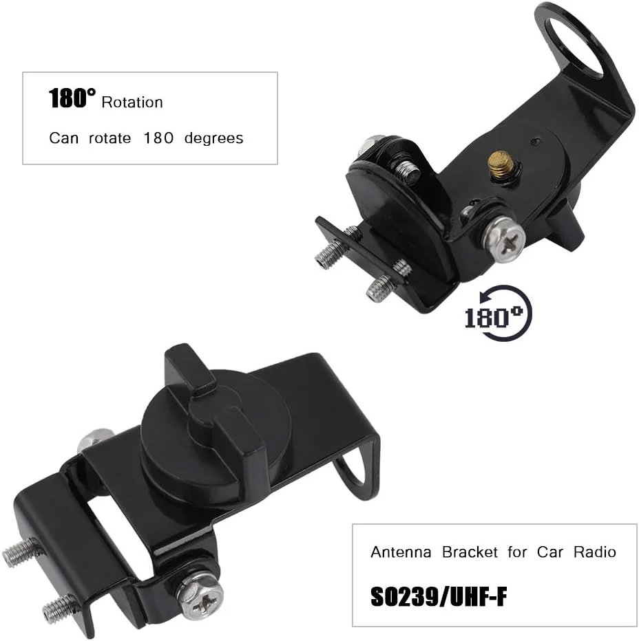 براکت نصب آنتن قابل تنظیم، پایه آنتن رادیو CB خودرو، با پد ضد خش، چرخش 180 درجه، براکت آنتن برای رادیو خودرو