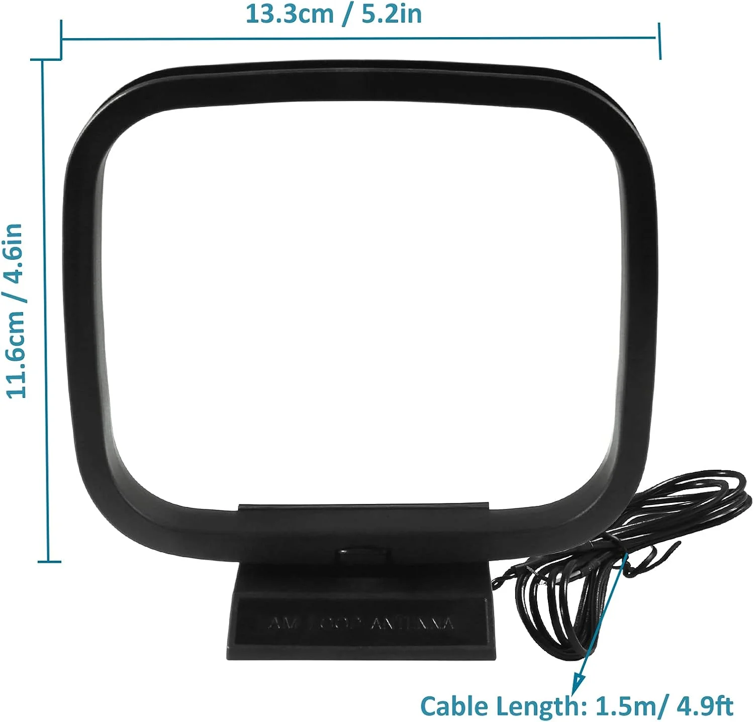 آنتن حلقه ای AM AEDIKO با کابل آداپتور اتصال سیم لخت دوقلو 2 پین، آنتن AM برای رادیو، بلوتوث، گیرنده استریو خانگی، صوتی و تصویری خانگی