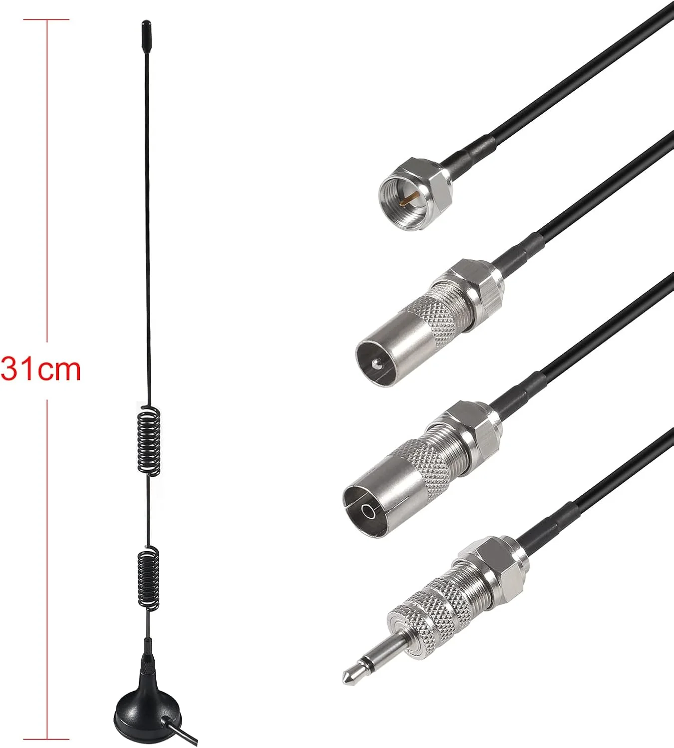 آنتن رادیویی FM با پایه مغناطیسی AEDIKO، مناسب برای رادیوهای دیجیتال DAB پایونیر، اونکیو، یاماها، مارانتز، گیرنده استریو بلوتوث، AV صوتی و تصویری (2 عدد)