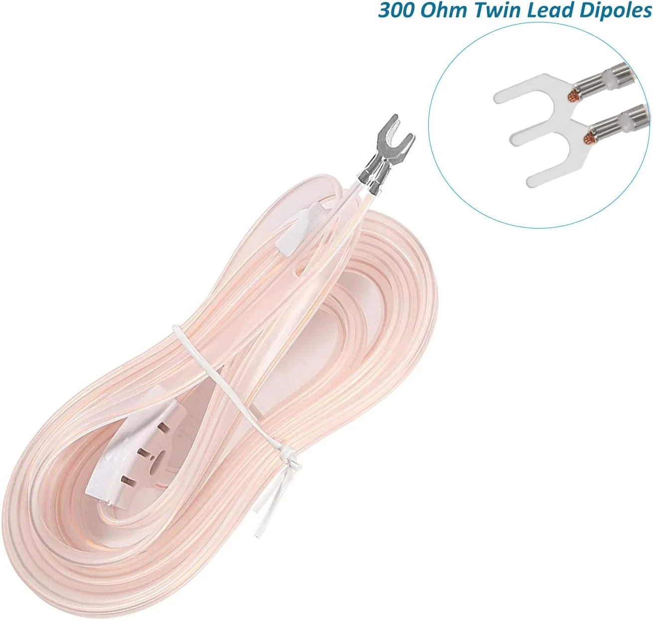 آنتن دوقطبی FM، آنتن FM شکل T با امپدانس 300 اهم + ترانسفورماتور 300 اهم به 75 اهم (بالون نوع فشاری F) برای گیرنده تیونر استریو رادیویی