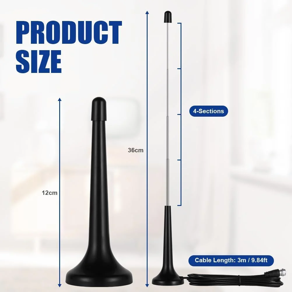 آنتن رادیویی FM مدل Adiwo DAB، آنتن تلسکوپی داخلی FM با امپدانس 75 اهم به همراه 3 آداپتور، دارای کابل افزایش طول 3 متری، چرخش 180 درجه، مناسب برای سیستم صوتی خانگی و دریافت استریو رادیویی