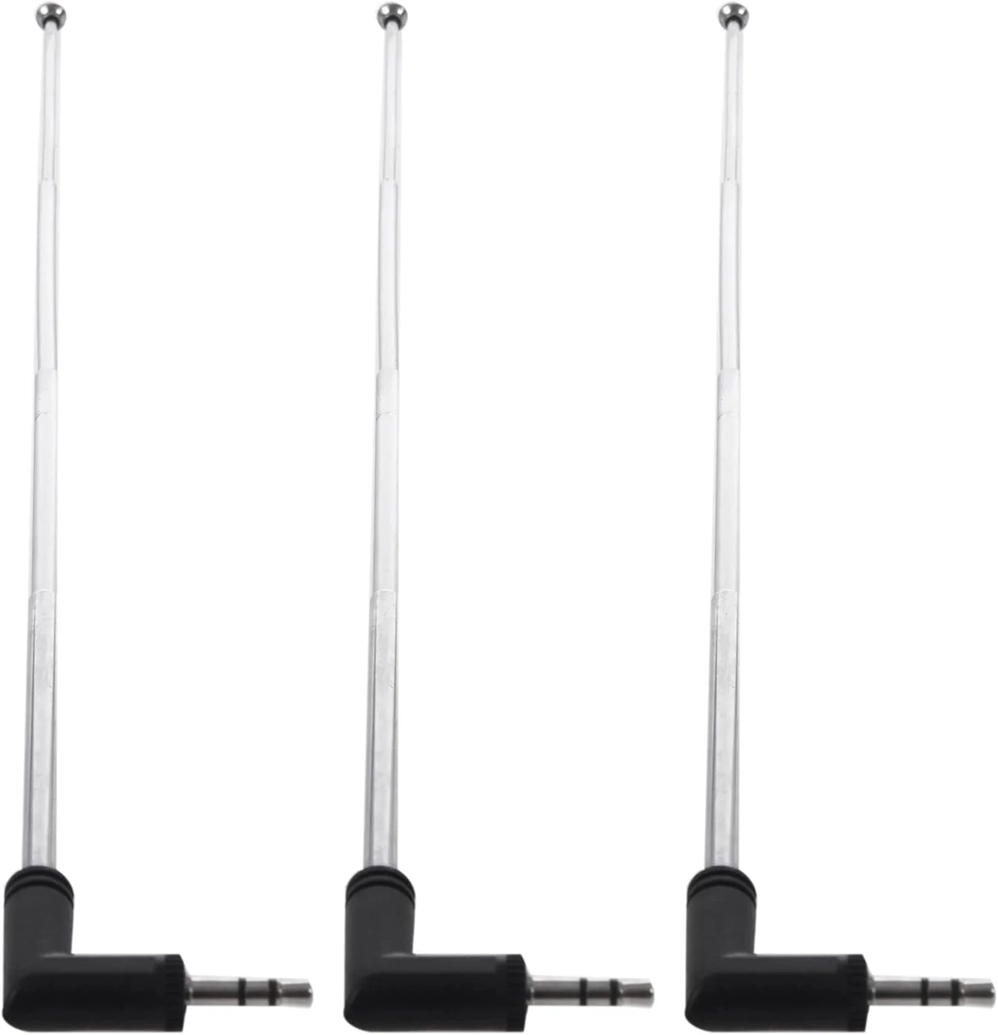 3 عدد آنتن رادیویی تلسکوپی AM FM با 4 بخش 22.5 سانتی متری و فیش 3.5 میلی متری