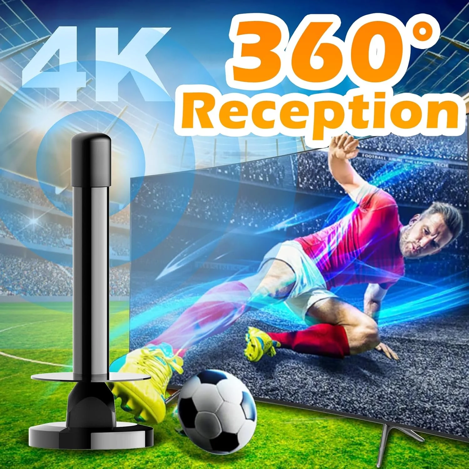 آنتن تلویزیون داخلی 2025 – برد گیرندگی بیش از 500 مایل، آنتن دیجیتال با گیرندگی 360 درجه و پایه مغناطیسی | پشتیبانی از 4K، 1080P، VHF/UHF، سازگار با تمام تلویزیون های انگلستان آنتن تلویزیون داخلی 2025 – برد گیرندگی بیش از 500 مایل، آنتن دیجیتال با گیرندگی 360 درجه و پایه مغناطیسی | پشتیبانی از 4K، 1080P، VHF/UHF، سازگار با تمام تلویزیون های انگلستان