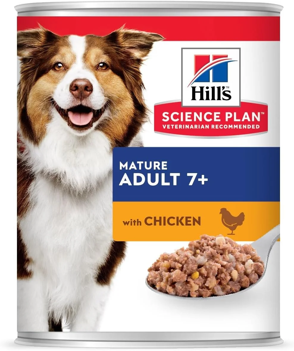 غذای مرطوب سگ بالغ بالای 7 سال هیلز ساینس پلن با طعم مرغ 370 گرم