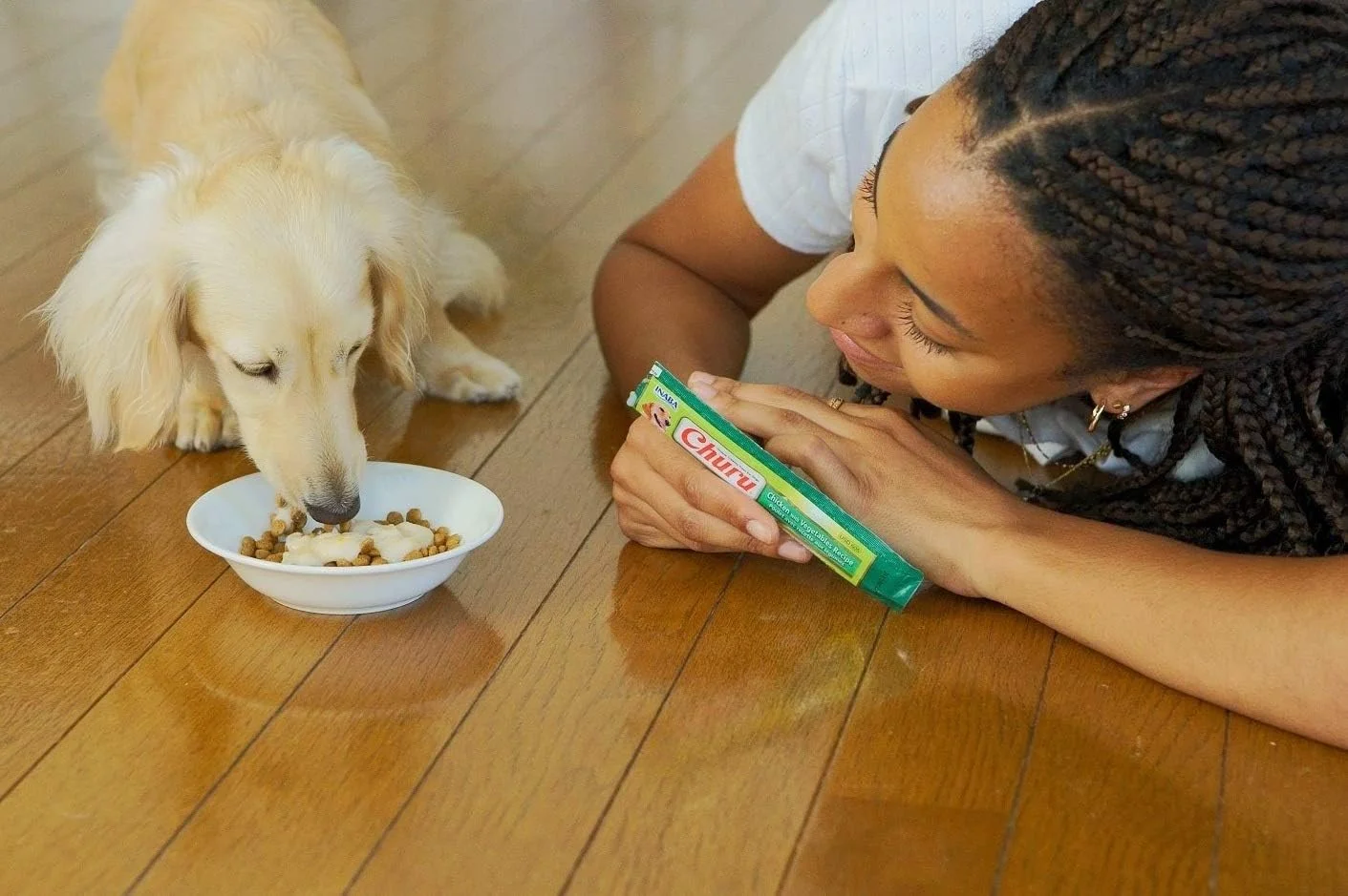 اینابا چورو خوراک مرطوب و طبیعی تشویقی سگ طعم مرغ و سالمون (4 عدد)