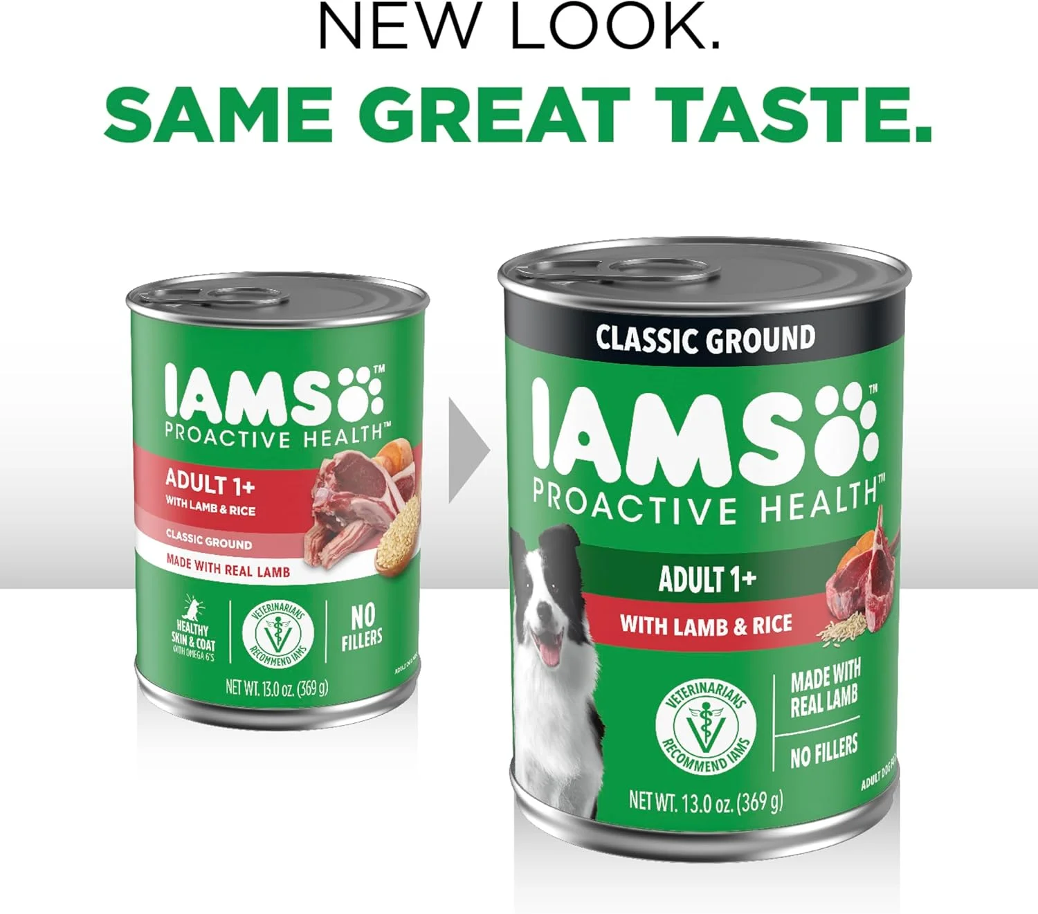غذای مرطوب سگ بالغ IAMS Proactive Health Classic Ground با طعم بره و برنج، قوطی 370 گرمی، بسته 12 عددی