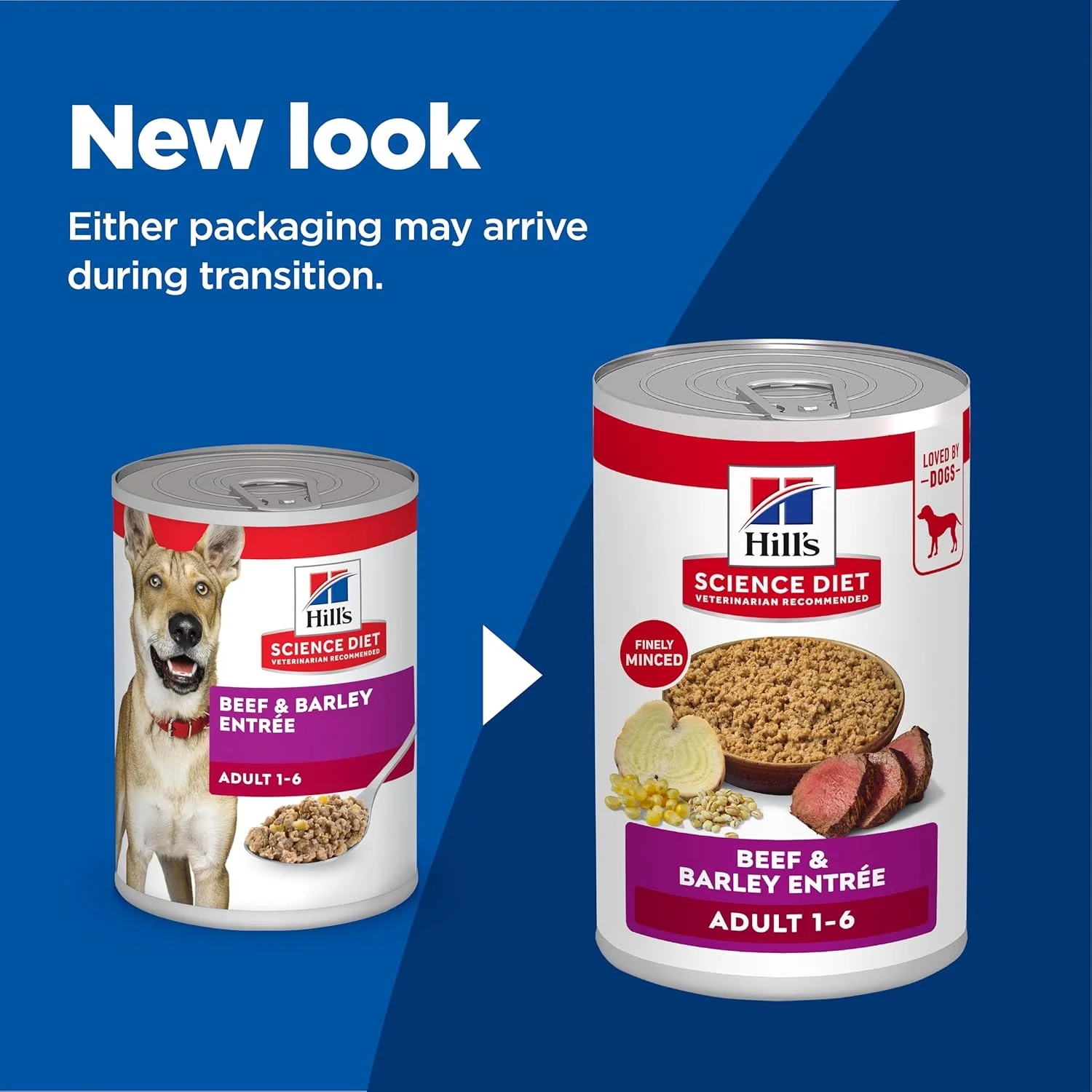 غذای سگ بالغ هیلز ساینس دایت 1-6، غذای مرطوب سگ، طعم گوشت گاو و جو، قوطی 370 گرمی، بسته 12 عددی