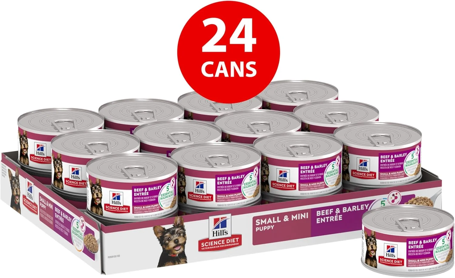 غذای سگ هیلز ساینس دایت پاپی، غذای مرطوب توله سگ نژاد کوچک و مینی، طعم گوشت گاو و جو، قوطی 164 گرمی، بسته 24 عددی غذای سگ هیلز ساینس دایت پاپی، غذای مرطوب توله سگ نژاد کوچک و مینی، طعم گوشت گاو و جو، قوطی 164 گرمی، بسته 24 عددی