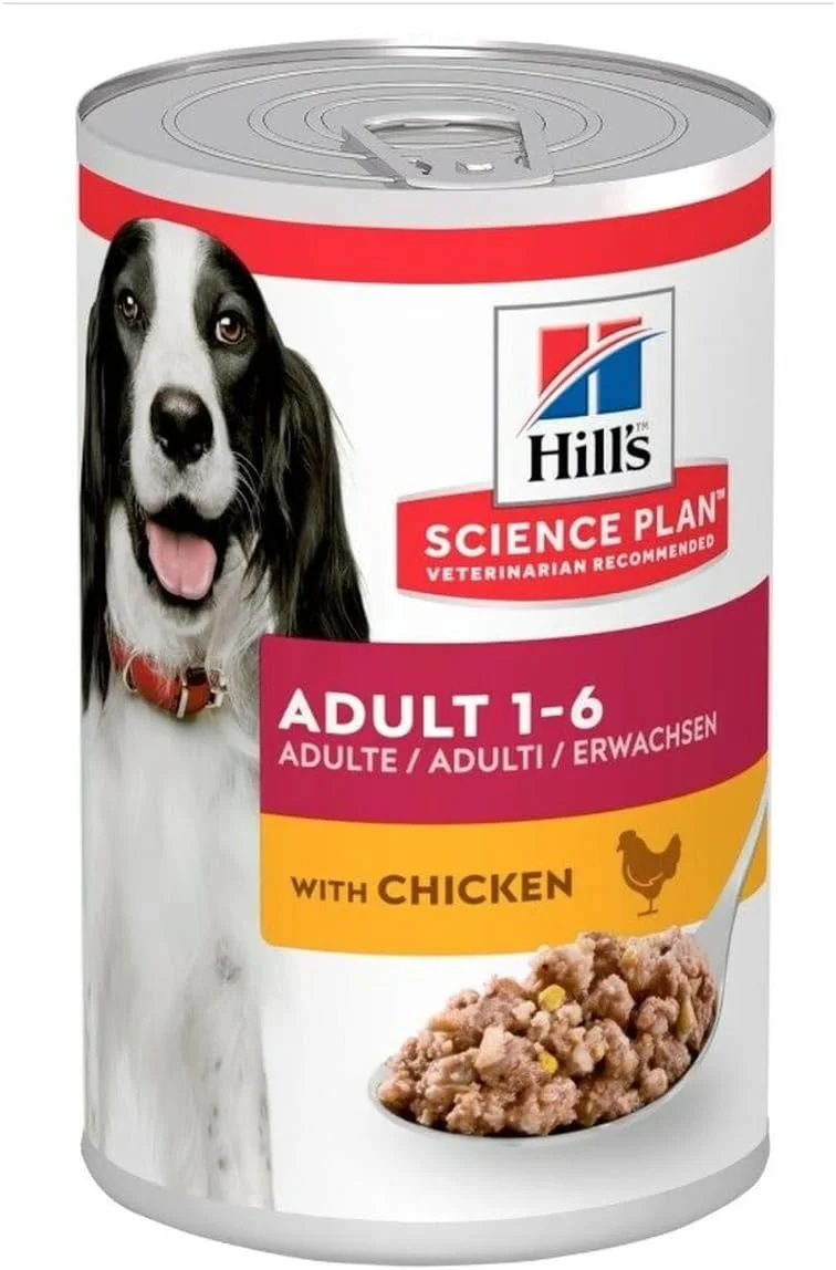 غذای مرطوب سگ بالغ با طعم مرغ هیلز ساینس پلن - 370 گرم