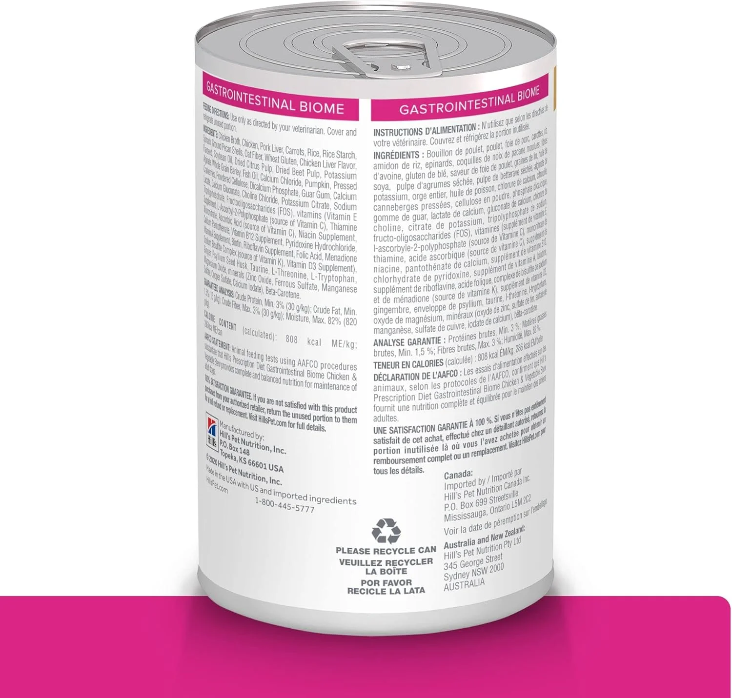 غذای مرطوب سگ با طعم مرغ و سبزیجات Hill's Prescription Diet Gastrointestinal Biome Digestive/Fiber Care، غذای رژیمی دامپزشکی، قوطی 354 گرمی، بسته 12 عددی غذای مرطوب سگ با طعم مرغ و سبزیجات Hill's Prescription Diet Gastrointestinal Biome Digestive/Fiber Care، غذای رژیمی دامپزشکی، قوطی 354 گرمی، بسته 12 عددی