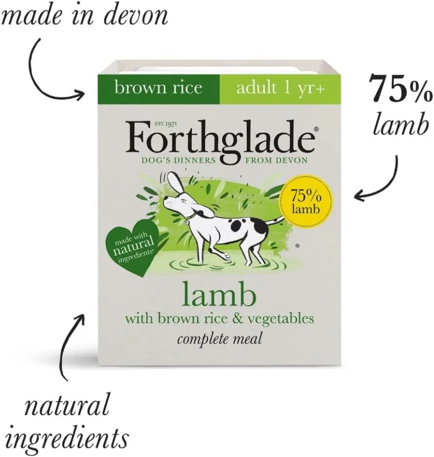غذای کامل سگ بالغ Forthglade با طعم بره به همراه برنج قهوه ای و سبزیجات - 18 بسته 395 گرمی
