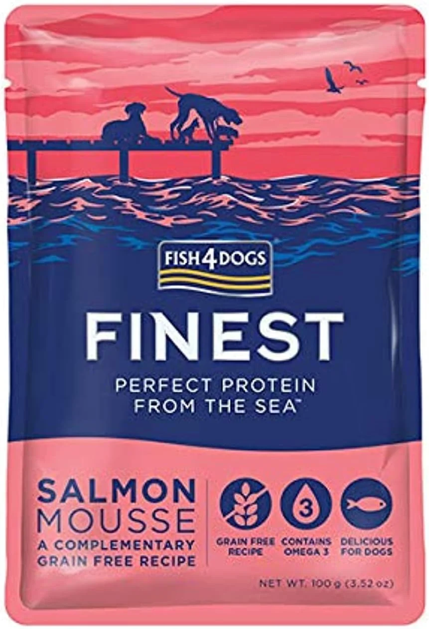 موس ماهی سالمون فاینست Fish4Dogs مناسب سگ، 100 گرم موس ماهی سالمون فاینست Fish4Dogs مناسب سگ، 100 گرم