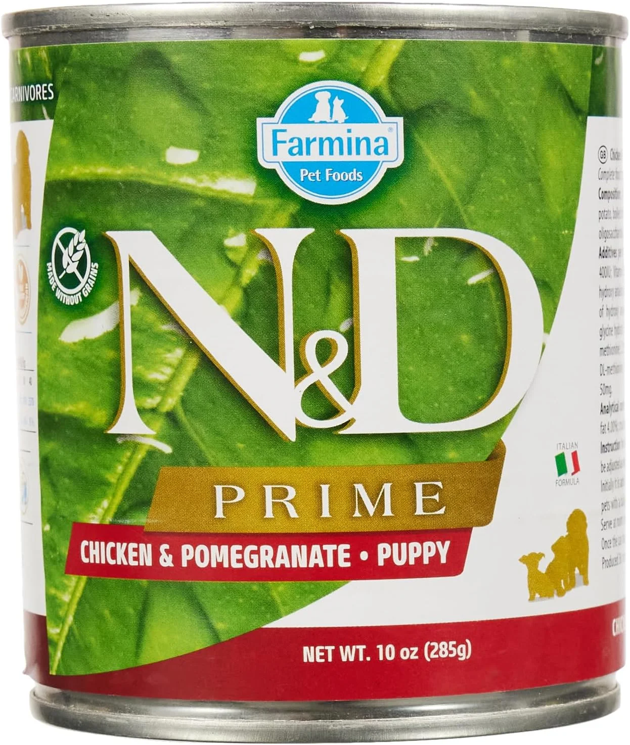 غذای مرطوب سگ فارمینا N&D پرایم با طعم مرغ و انار مخصوص توله سگ، 285 گرم