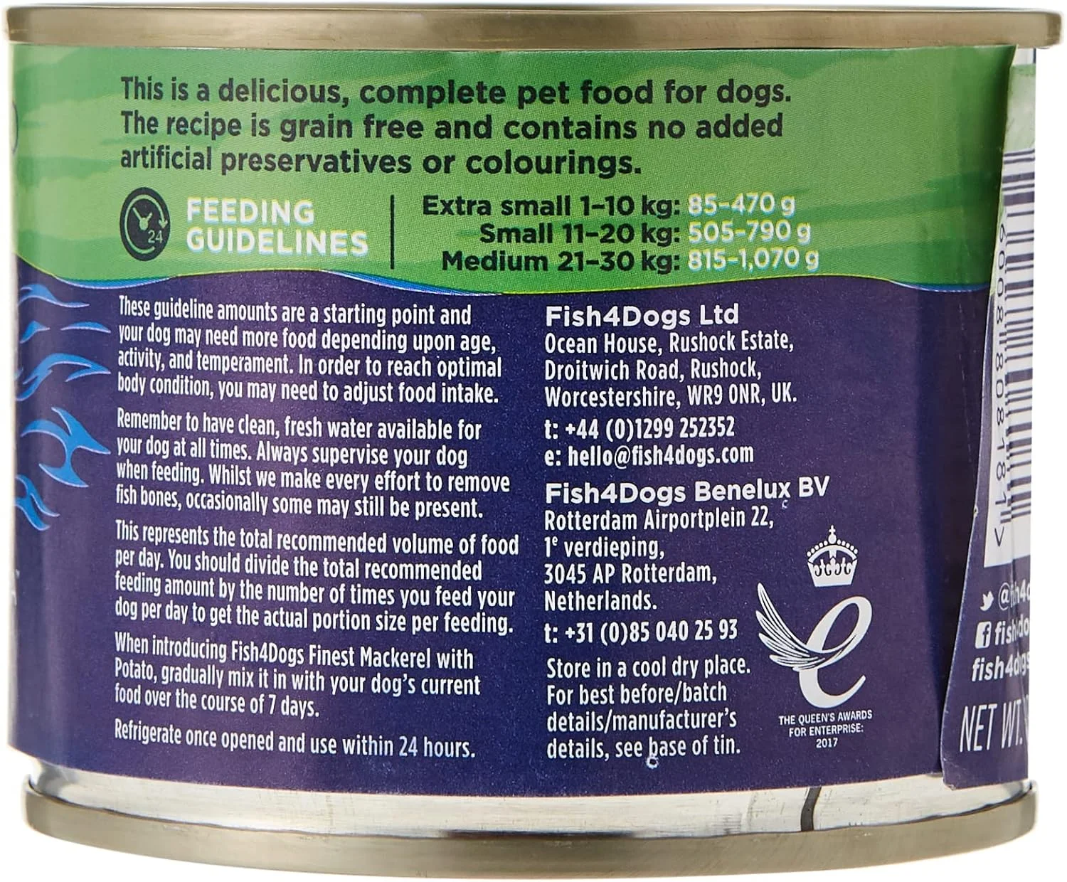 غذای مرطوب کامل سگ Fish4Dogs با طعم ماهی خال مخالی 185 گرم