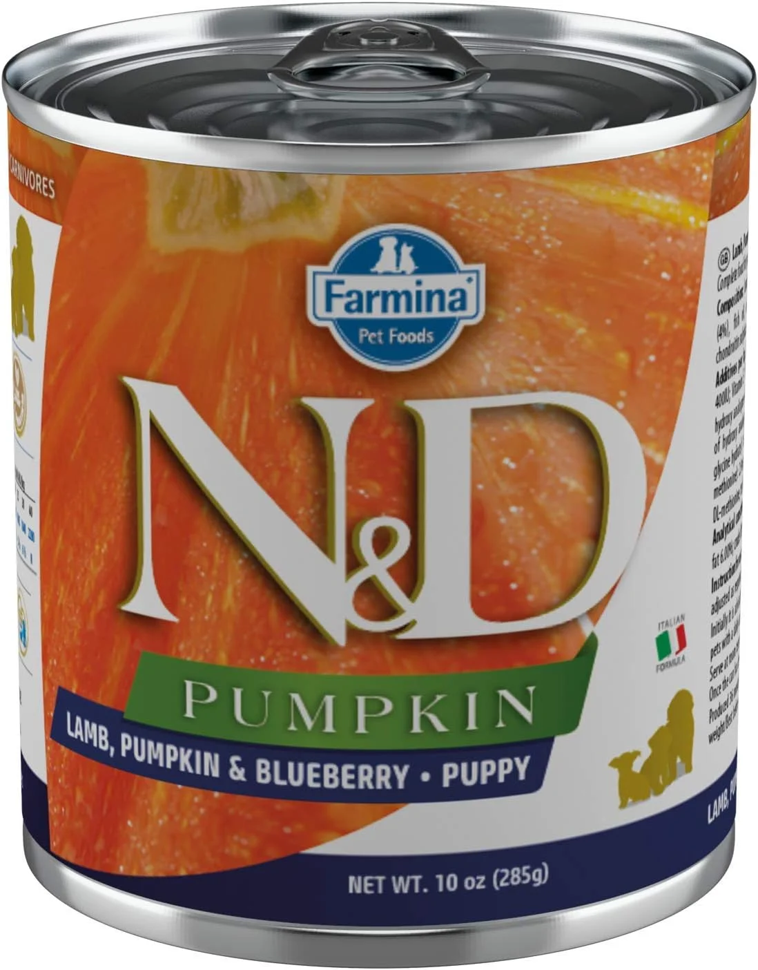 غذای خشک سگ نژاد کوچک فارمینا N&D با طعم بره، کدو تنبل و بلوبری مخصوص توله سگ 285 گرمی