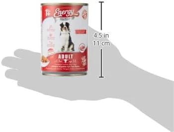 غذای سگ انرژی - غذای مرطوب سگ ممتاز با گوشت گاو، حداکثر خوش خوراکی، تغذیه متعادل، انرژی و طعم - قوطی 400 گرمی