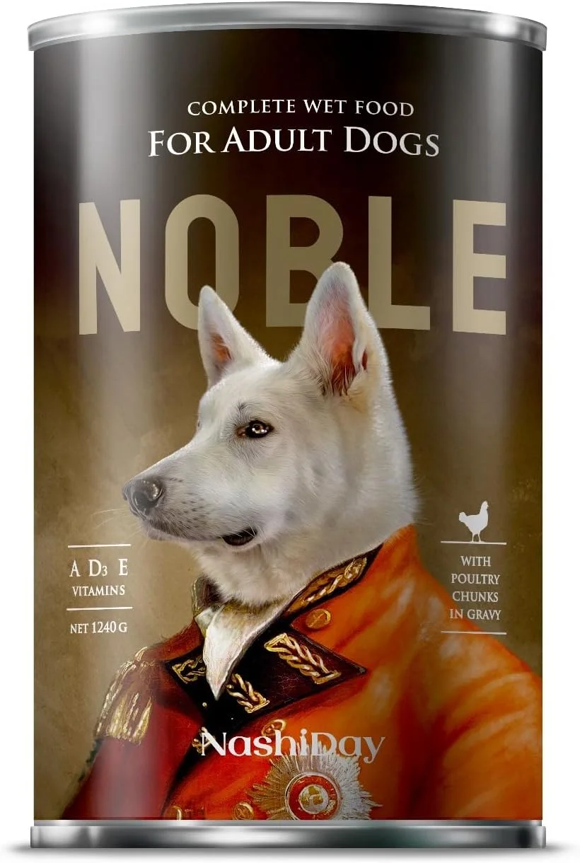 غذای کامل مرطوب سگ بالغ، تکه های مرغ در آب گوشت – قوطی 1240 گرمی [اختصاصی آمازون]