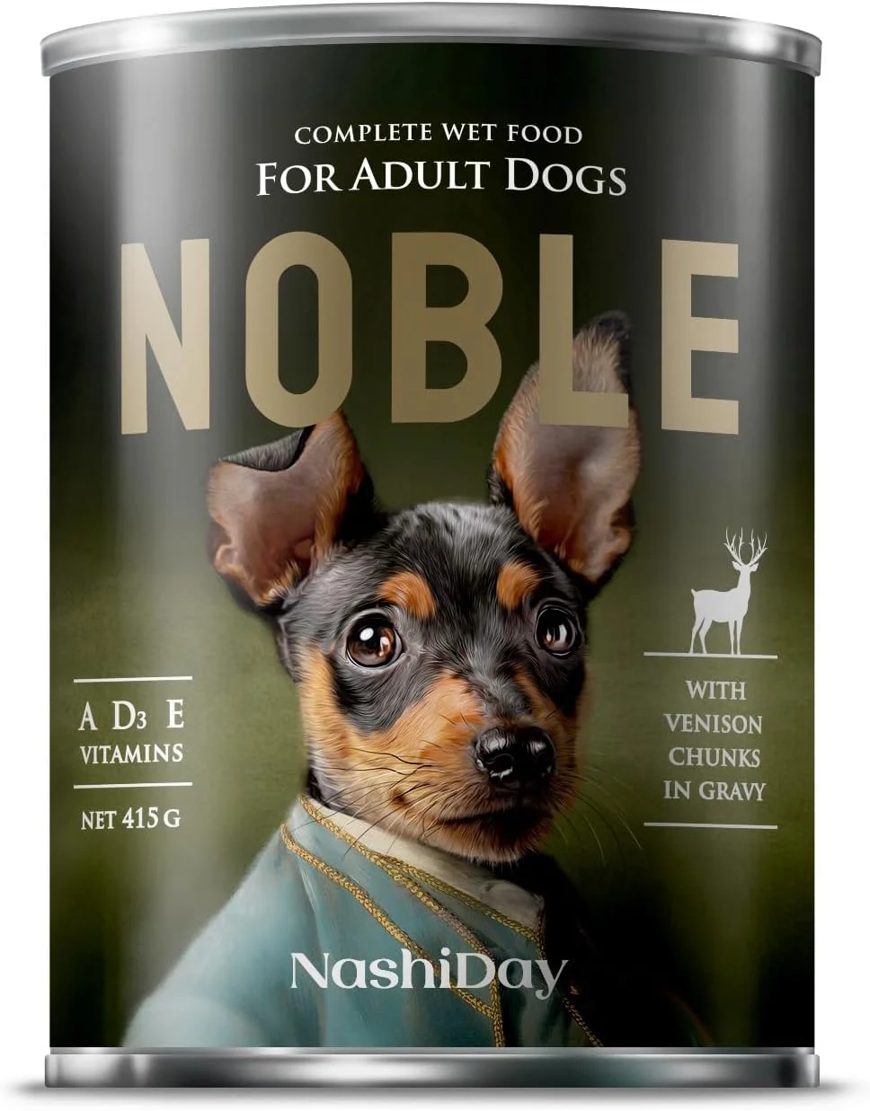 غذای مرطوب سگ بالغ، تکه های گوشت گوزن در آب گوشت - قوطی 415 گرمی [اختصاصی آمازون]