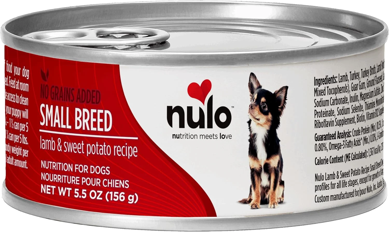 غذای سگ نژاد کوچک نولو، بدون غلات، طعم بره و سیب زمینی شیرین، 156 گرمی