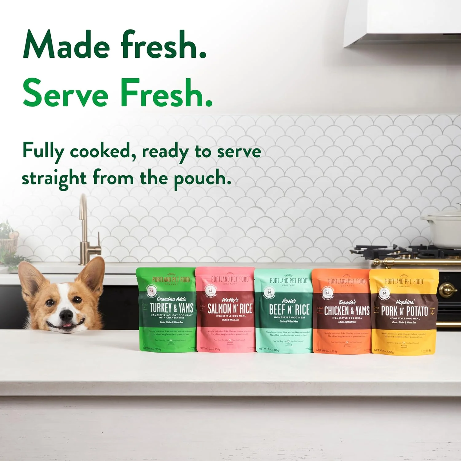 غذای سگ مرطوب بوقلمون و سیب زمینی شیرین مادربزرگ آدا از شرکت غذای حیوانات خانگی پورتلند: مکمل ها، مخلوط ها و غذاهای بدون غلات و با کیفیت انسانی