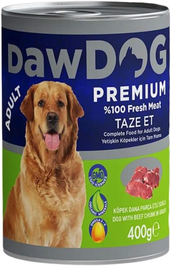 غذای مرطوب سگ داگ داگ با تکه های گوشت گاو کنسروی 400 گرمی