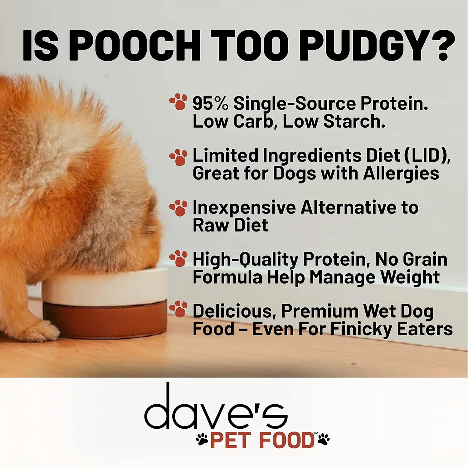 غذای مرطوب سگ بدون غلات Dave's Pet Food (۹۵% گوشت گاو و جگر گاو)، پروتئین تک منبع ساخت آمریکا، مواد اولیه محدود به همراه ویتامین ها و مواد معدنی، قوطی های ۳۵۴ گرمی (۱۲ عددی)