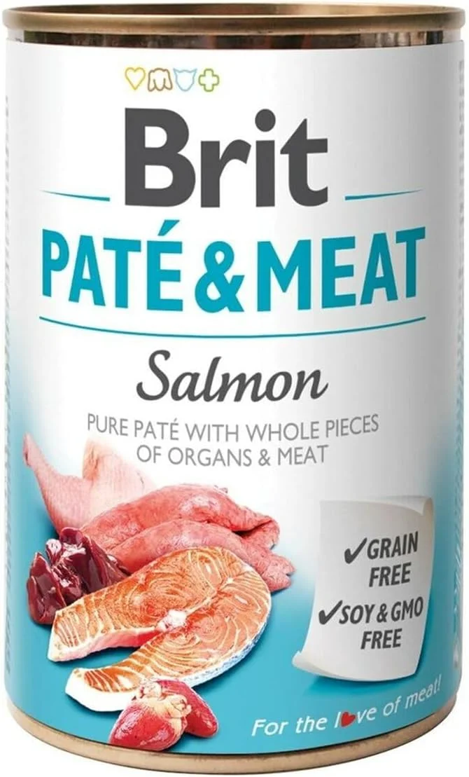 غذای مرطوب سگ بریت با طعم مرغ و سالمون 400 گرمی