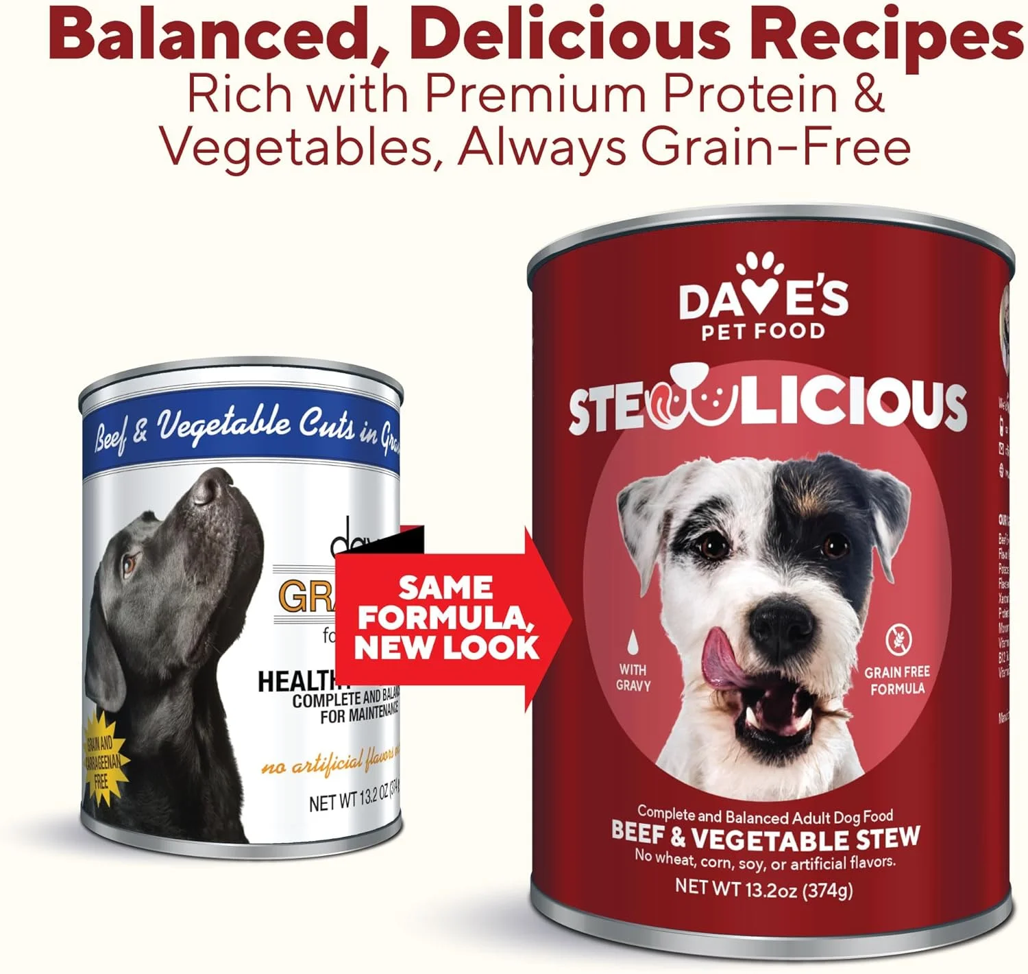 غذای کنسروی سگ بدون غلات Dave'S Pet Food، قوطی 370 گرمی (بسته 12 عددی)