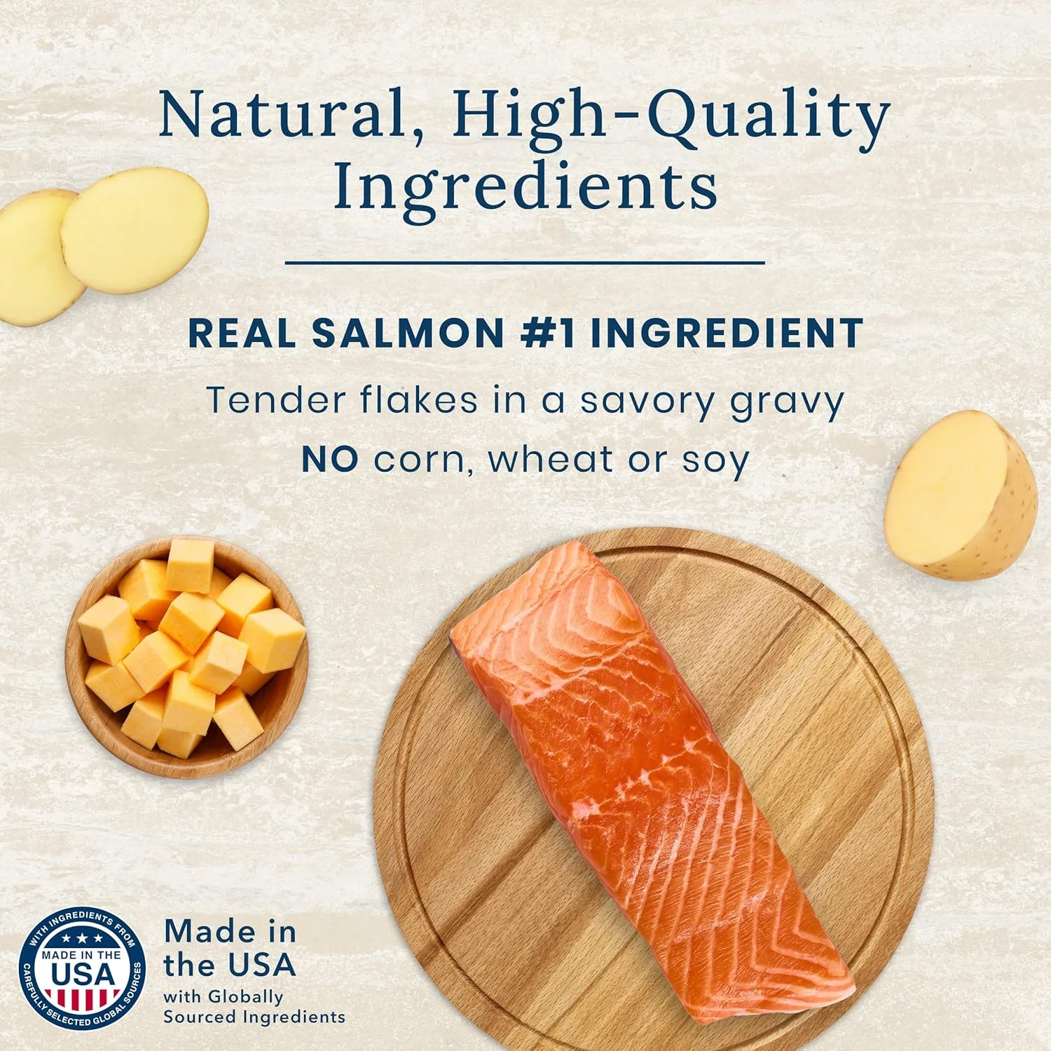 پوچ غذای سگ بالغ سالمون بدون غلات بلو بوفالو بیسیکس، 70 گرمی (بسته 12 عددی)