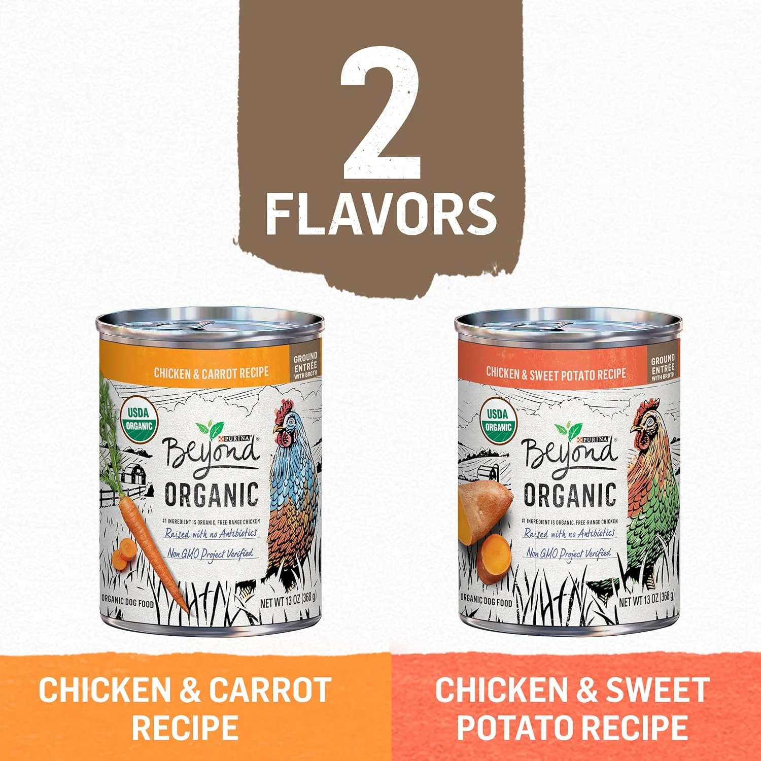 پک متنوع غذای مرطوب سگ با پروتئین بالا Beyond Purina Natural، پاته، دستور پخت مرغ ارگانیک