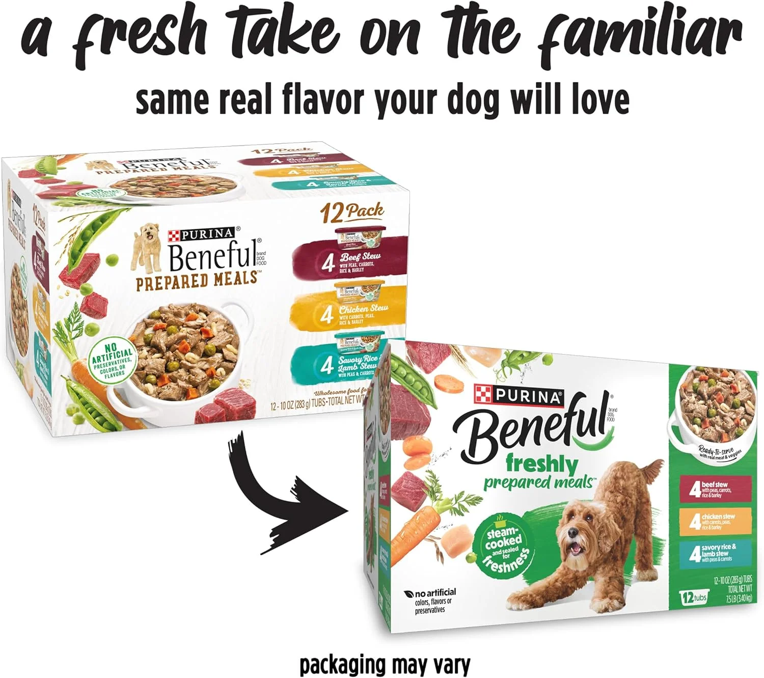 غذای سگ مرطوب با پروتئین بالا پورینا بنفول، بسته متنوع خوراک آبدار، خوراک آماده - (12) ظرف 10 اونسی