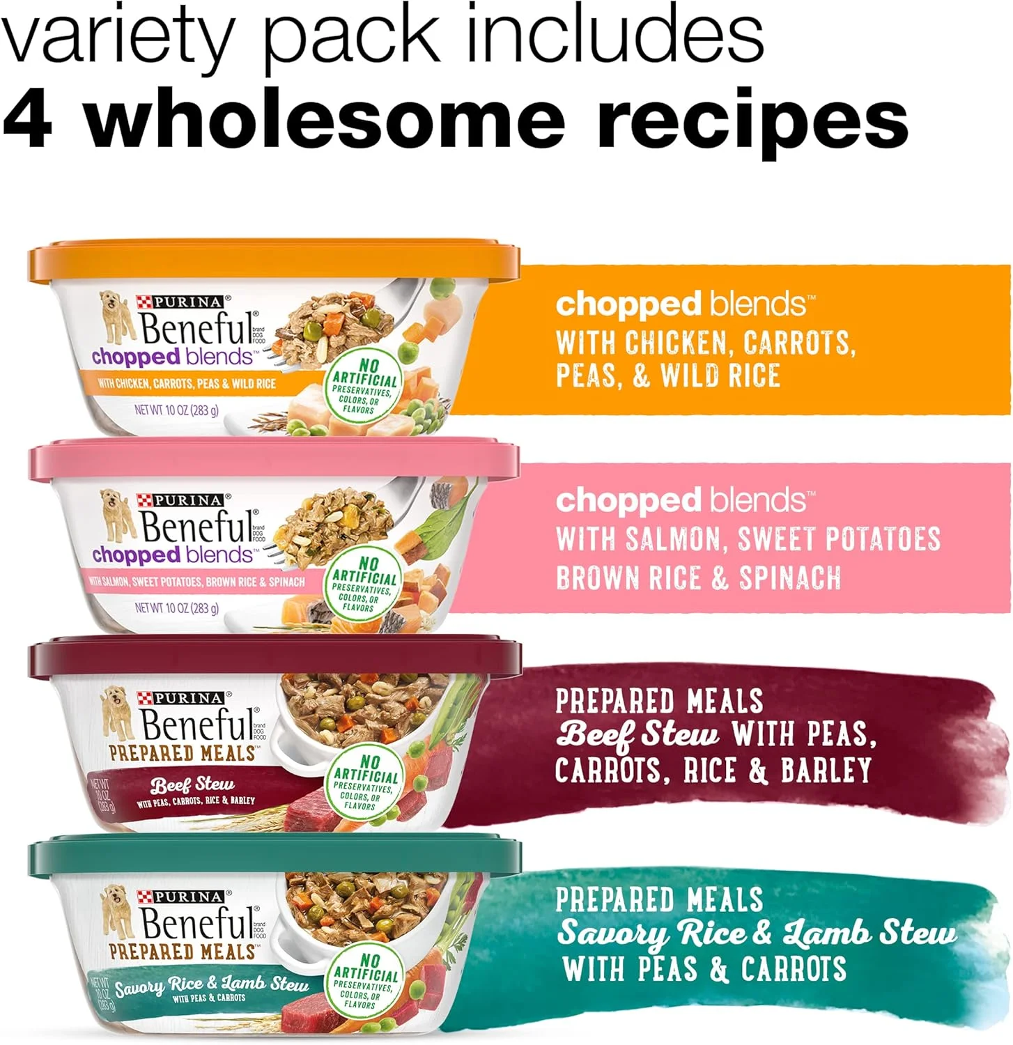 غذای مرطوب سگ با پروتئین بالا بنفول پورینا، بسته متنوع غذاهای آماده و مخلوط خرد شده - (16) ظرف 10 اونسی